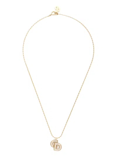 Pre-owned Dior Cd Logo Pendant Necklace In Gold
