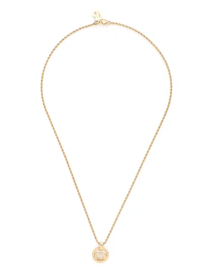 Pre-owned Dior Cd Logo-pendant Necklace In Gold