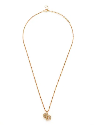 Pre-owned Dior Cd Logo Pendant Necklace In Gold