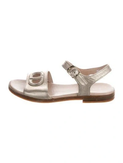 Pre-owned Dior Babies' Cd Logo Sandals In Gold/metallic