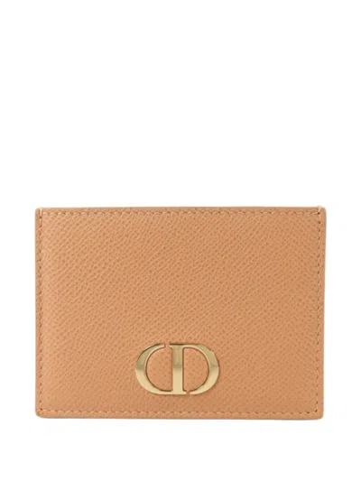 Pre-owned Dior Cd Logo-plaque Card Case In Neutrals