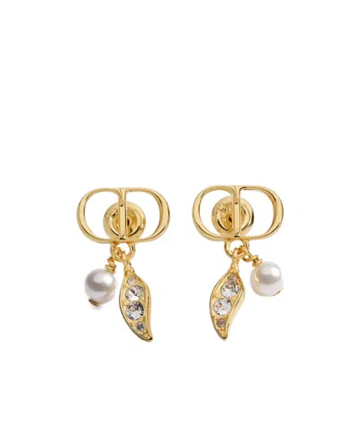 Dior Cd Mini Lily Earrings In Gold