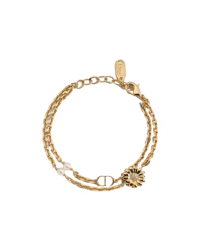 Dior Cd Multi Flowers Bracelet In Yellow