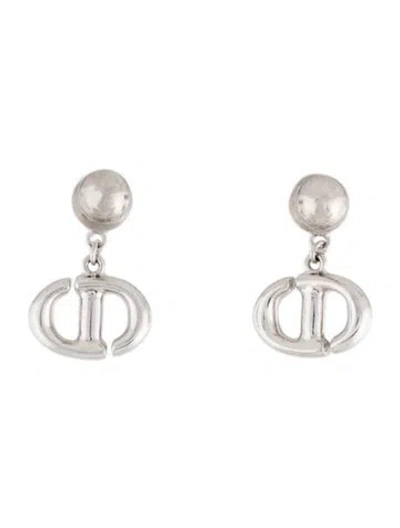 Pre-owned Dior Cd Navy Drop Earrings In Multi