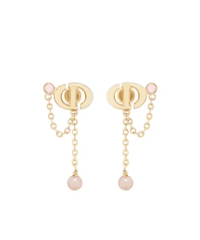 Dior Cd Navy Earrings In Gold
