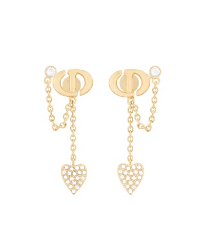 Dior Cd Navy Earrings In Yellow