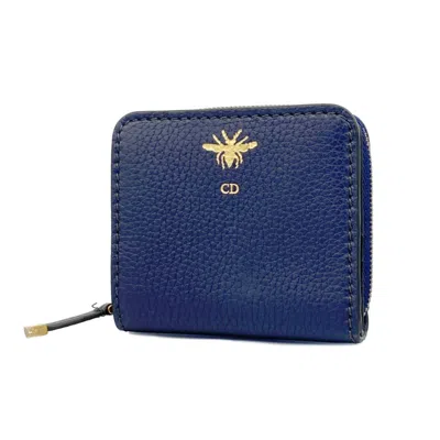 Dior Cd Navy Leather Wallet  ()
