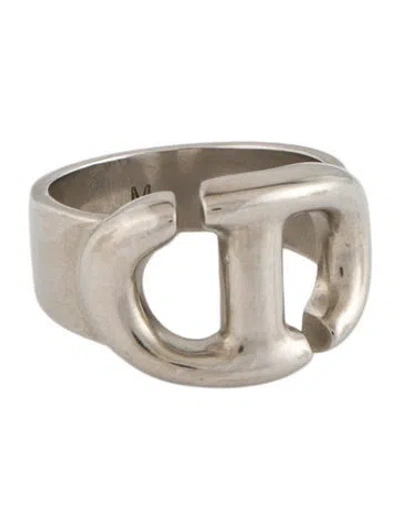 Pre-owned Dior Cd Navy Ring In Multi
