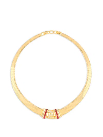 Pre-owned Dior Cd Necklace In Gold