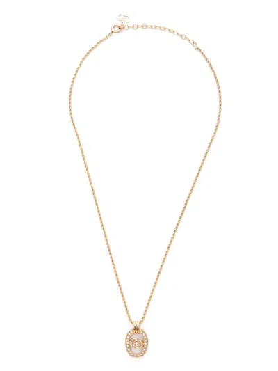 Pre-owned Dior Cd-pendant Chain Necklace In 金色