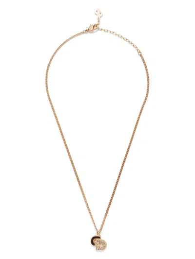 Pre-owned Dior Cd-pendant Chain Necklace In Gold