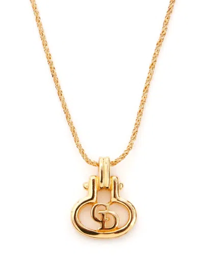 Pre-owned Dior Cd Pendant Necklace In Gold