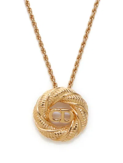 Pre-owned Dior Cd Pendant Necklace In Gold