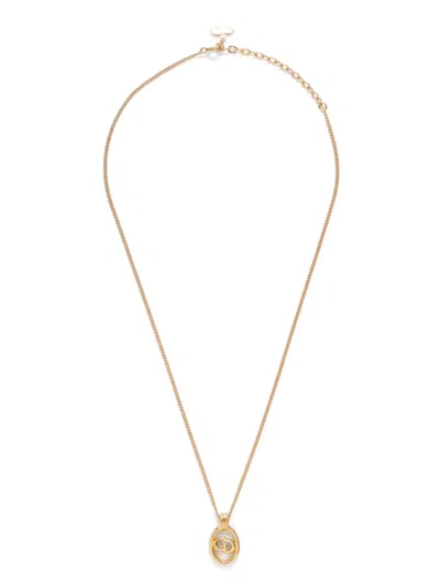 Pre-owned Dior Cd Pendant Necklace In Gold