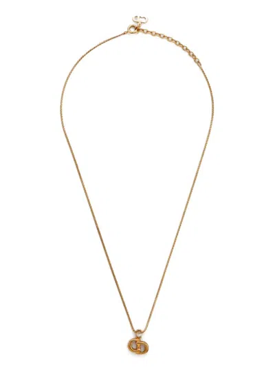 Pre-owned Dior Cd Pendant Necklace In Gold
