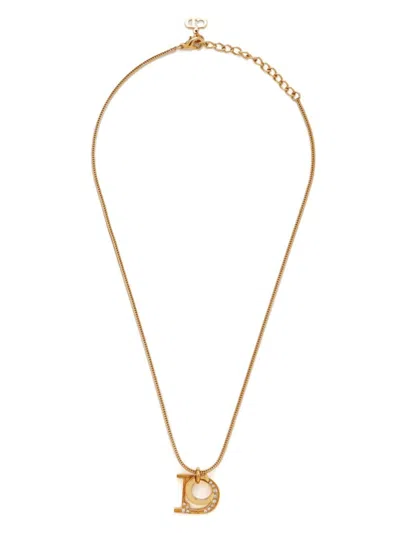 Pre-owned Dior Cd-pendant Necklace In Gold