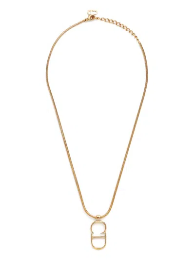 Pre-owned Dior Cd Pendant Necklace In Gold