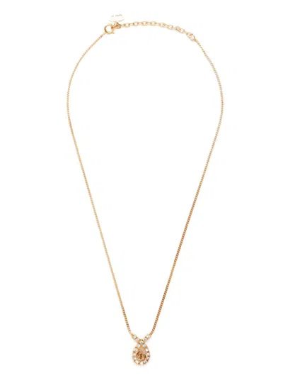 Pre-owned Dior Cd Pendant Necklace In Gold