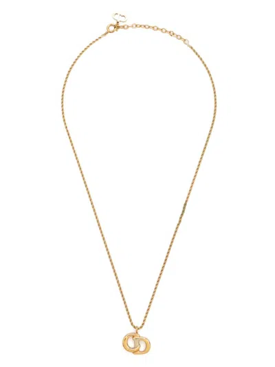 Pre-owned Dior Cd Pendant Necklace In Gold
