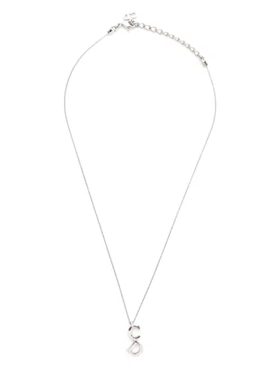 Pre-owned Dior Cd Pendant Necklace In Silver