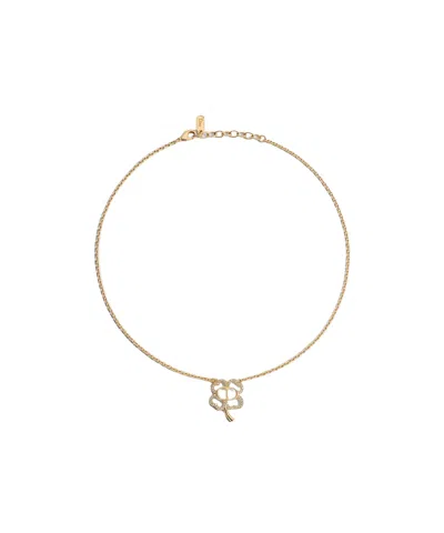 Dior Cd Shiny Clover Necklace In Gold