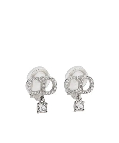 Dior Cd Signature Clip-on Earrings In Silver