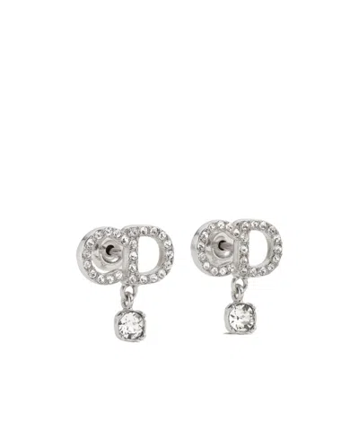 Dior Cd Signature Earrings In Silver