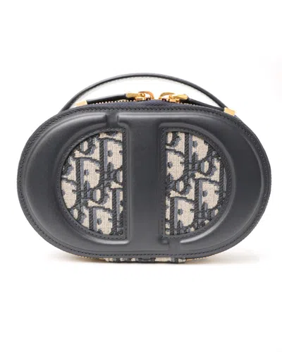 Dior Cd Signature Oblique Jacquard Oval Camera Bag In Blue
