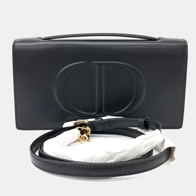 Pre-owned Dior Cd Signature Pouch Bag In Black