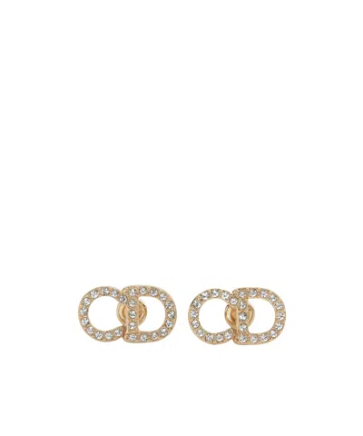 Dior Cd Signature Stud Earrings In Yellow