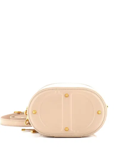 Pre-owned Dior Cd Signature Vanity Case Leather Small Satchel In Neutral