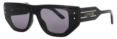 Dior Cd40207i Designer Acetate Sunglasses With Case, Size 64-14-140 In 01a - Shiny Black / Smoke