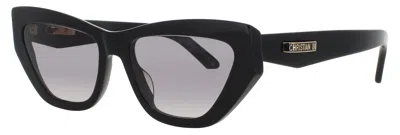 Dior Cd40229i Acetate Sunglasses 56-16-140 In 01b - Shiny Black / Gradient Smoke