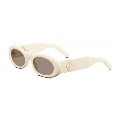 Dior Cddiamondr1i50f0 Oval Full Rim Sunglasses In Gold