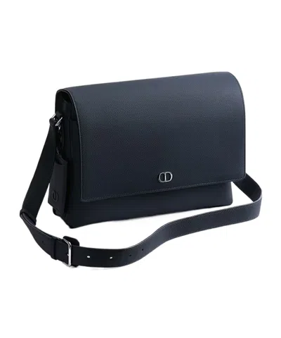 Dior Cdicon Messenger Bag With Flap In Black