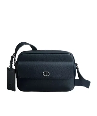 Dior Cdicon Zipped Messenger Bag In Black
