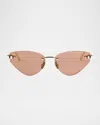 Dior C B5u Cat-eye Metal Sunglasses In Pink