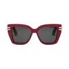 Dior S1i Square Sunglasses, 52mm In Rosso
