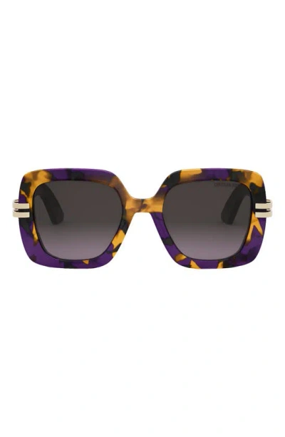 Dior C S2i 52mm Gradient Square Sunglasses In Purple Orange Havana Gradient