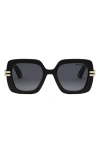 Dior Eyewear C S2i Square Frame Sunglasses In Shiny Black / Gradient Smoke