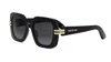 Dior C S2i Smoke Gradient Square Sunglasses Cd40154i 01b 52 In Black