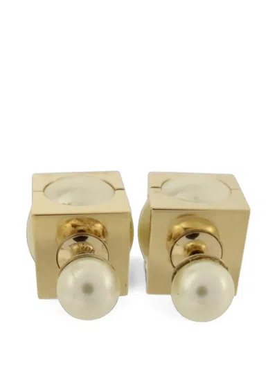 Pre-owned Dior Cd-logo Earrings In Gold