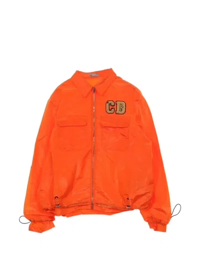 Pre-owned Dior Cd-logo Zip-up Jacket In Orange