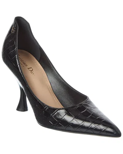 Dior Century Croc-embossed Leather Pump In Black