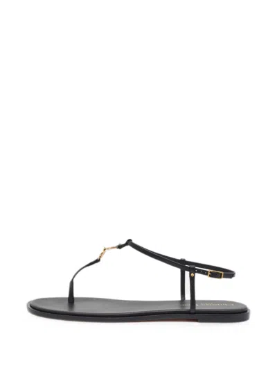 Pre-owned Dior C'est Ankle-strap Thong Ballet Flats In Black