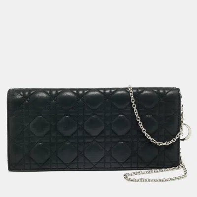 Pre-owned Dior Chain Clutch In Black