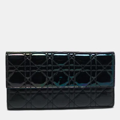 Pre-owned Dior Chain Flap Wallet In Black