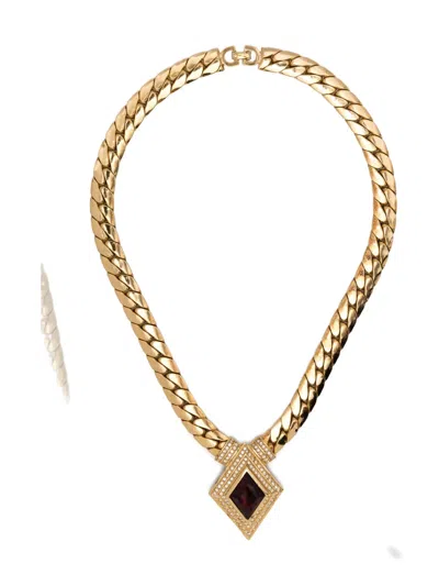 Pre-owned Dior Chain-link Necklace In Gold