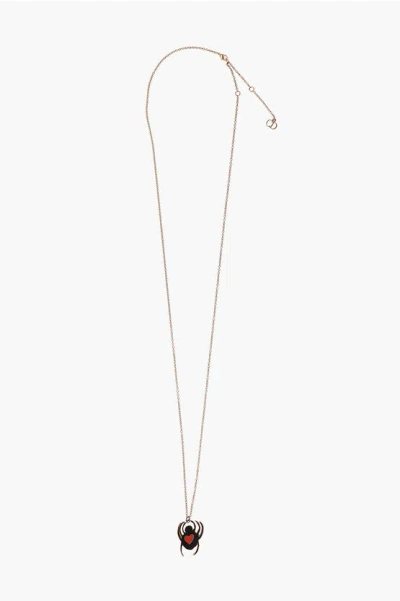 Dior Chain Necklace With Spider-shaped Charm In Gold
