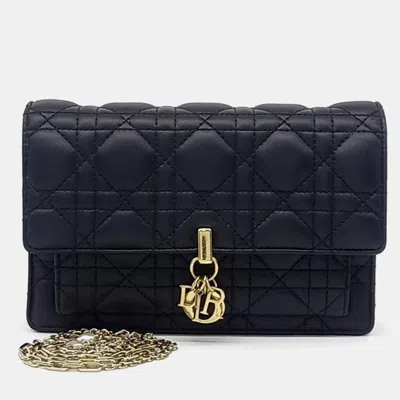 Pre-owned Dior Chain Pouch In Black
